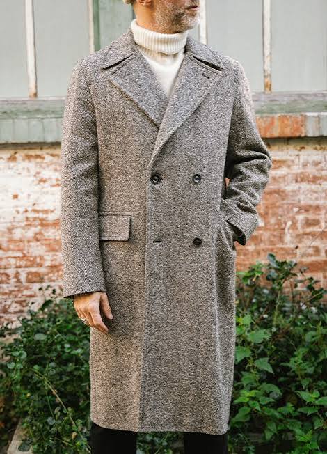 Manteau croisé en laine