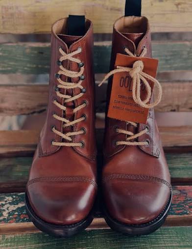 Bottines en cuir tannage végétal
